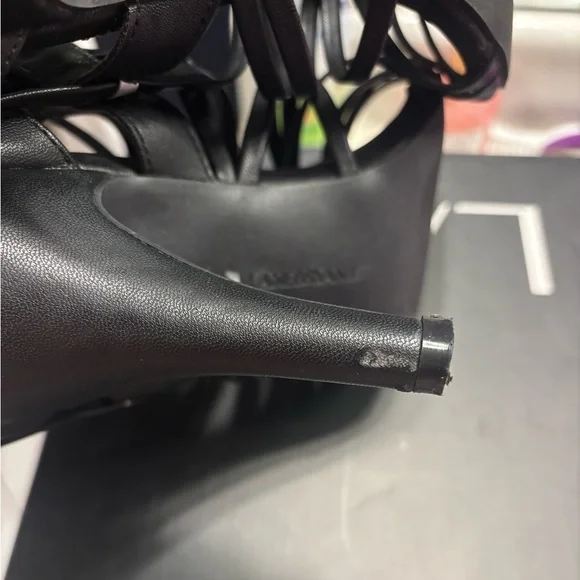 Women’s Lane Bryant Elegant Black Strap Cage Heels, 10 wide - Picture 6 of 7